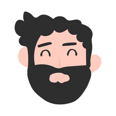 Man and woman head cartoon illustration character.Collection of portraits of happy men and women of different ages and races. Vector illustration in flat style