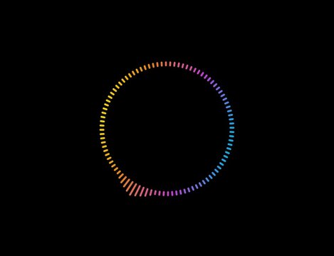 animated gif colored dots loading moving circle rotating color gradation