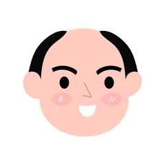 Man and woman head cartoon illustration character.Collection of portraits of happy men and women of different ages and races. Vector illustration in flat style