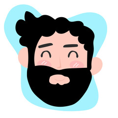 Cute head avatar woman and man character. emoticon human design