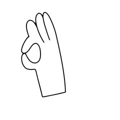 hand gesture icon. Outline black color hand poses vector collection