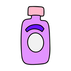 Blacck outline and cartoon makeup element stock. Woman cosmetic products. Beauty set of cosmetics, vector icon