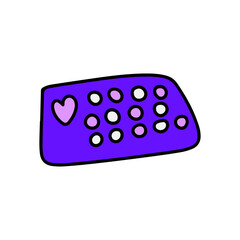 Blacck outline and cartoon makeup element stock. Woman cosmetic products. Beauty set of cosmetics, vector icon