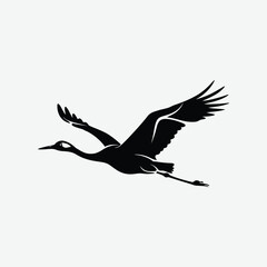Discover a sleek, stylized silhouette of a crane—perfect for art prints, tattoos, logos, and design projects. Elegant, minimal, and timeless bird illustration.