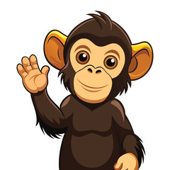 Cute, happy, funny, brown dog and bear character illustration with a smiling puppy in the wild jungle