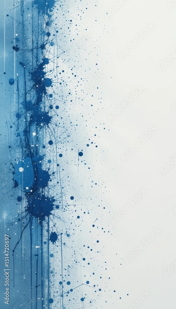 Poster Abstract Blue Gradient Splatter Background Clean White Space for Text and Updates