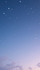 Naklejka premium Serene Night Sky Gradient of Blue and Lavender with Sparkling Stars - Vertical Phone Wallpaper
