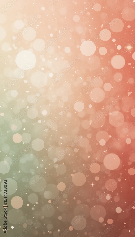 Aufkleber tranquil coral and green gradient background with bokeh sparkle effect perfect for vertical designs