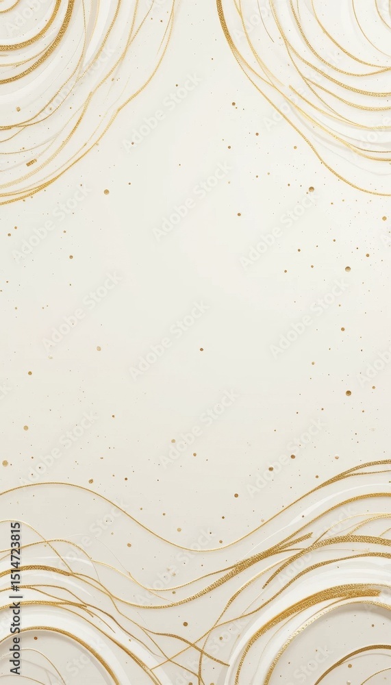 Poster elegant gold foil wave pattern background modern vertical design for text overlay