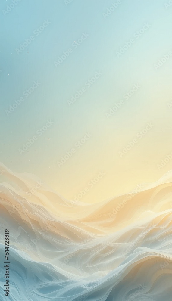 Aufkleber serene blue and yellow gradient background tranquil ripple effect texture for design projects
