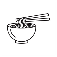 trendy ramen icons: noodles, broth, chopsticks, egg, Bold, vibrant and perfect for foodie designs on white background