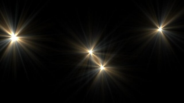 photography Camera flash on black background. Photo camera flashes on the stadium, Flashing lens flares, Random bright blinking lights. Photographer camera flashes. Paparazzi Camera Flashes Overlay