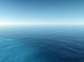 Fototapeta premium Vast Ocean Horizon Under a Clear Blue Sky