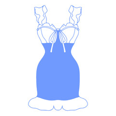 Purple dresses set line icons vector illustration fashion silhouette