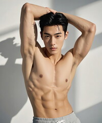 피트니스 모델의 근육질 몸매, Muscular Fitness Model Physique