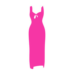 Variant pink dress beautifull style element stock. pink party dress, elegant, sexy, icon, cartoon