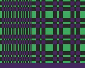 Vibrant Sarung Samarinda Plaid Pattern – Green, Purple, and Black Traditional Textile Design