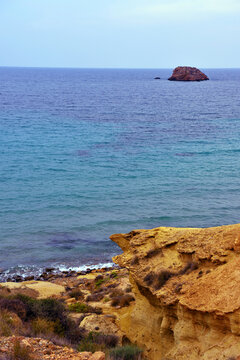 stretch of coast near bolnuevo mazaron murcia spain 