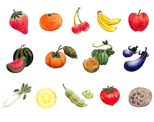 野菜　果物　イラスト