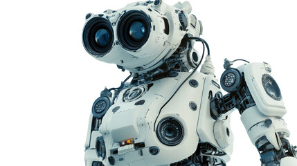 A robot built for space exploration, equipped with sensors and cameras,Transparent background, PNG file
