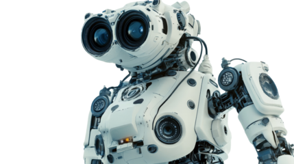 A robot built for space exploration, equipped with sensors and cameras,Transparent background, PNG file