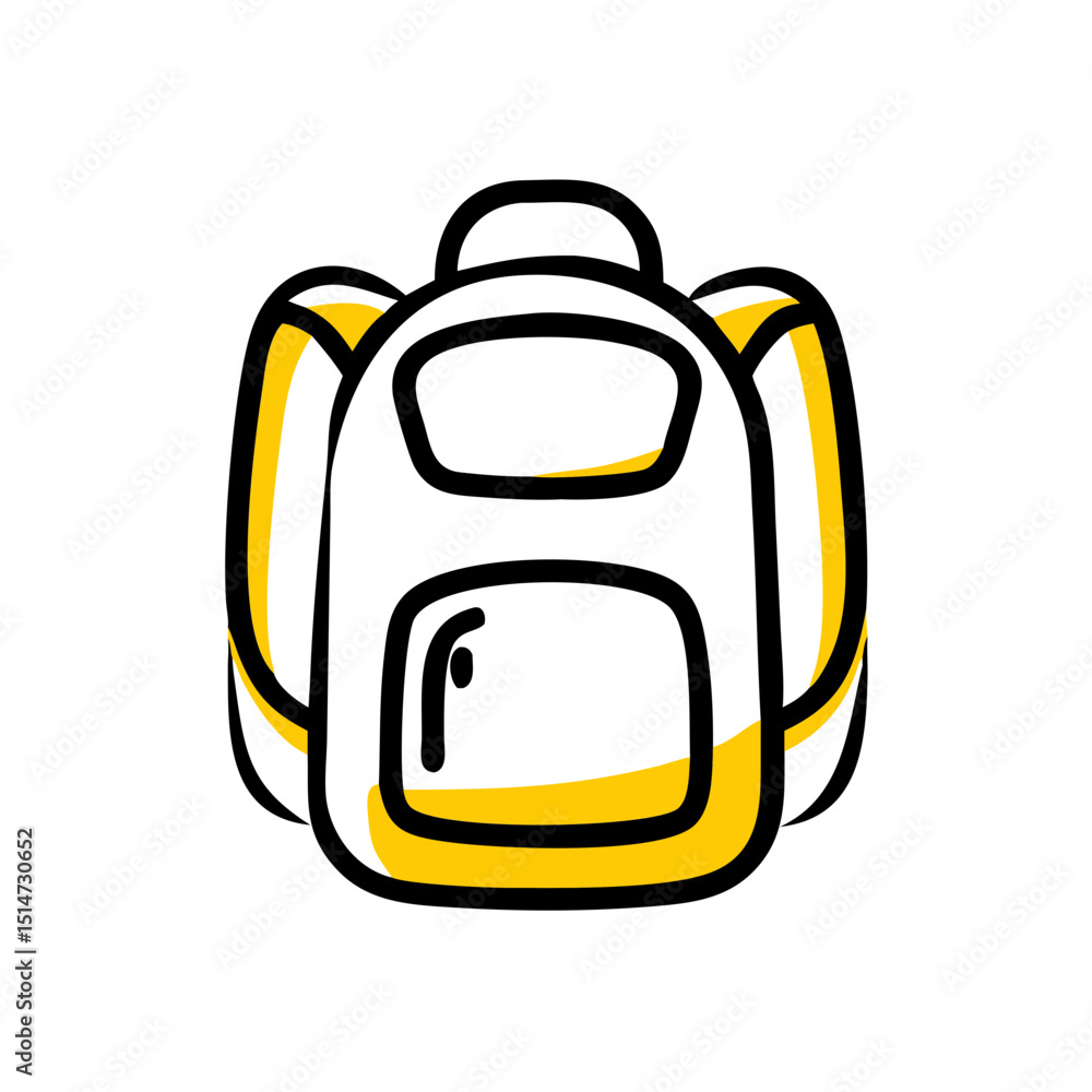 Poster backpack color icon on transparent background for web and graphic design
