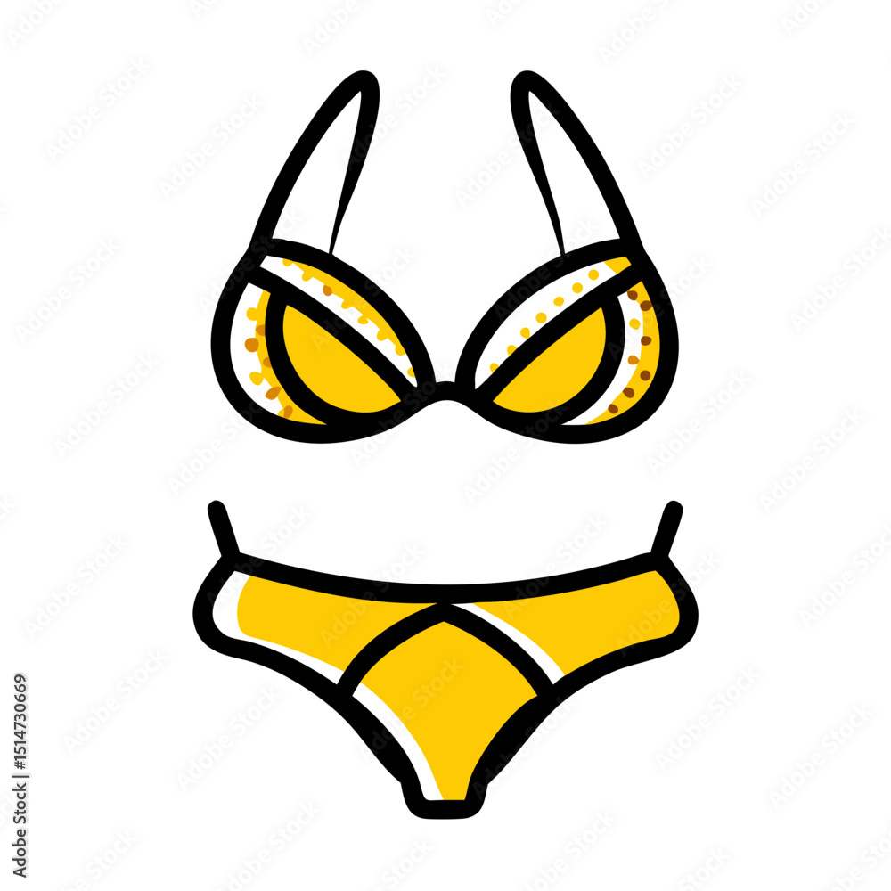 Poster bikini color icon on transparent background for web and graphic design