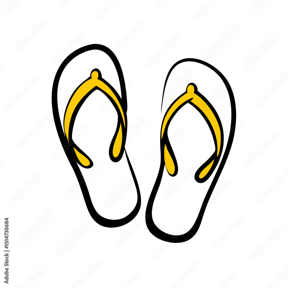 Poster flip flops color icon on transparent background for web and graphic design