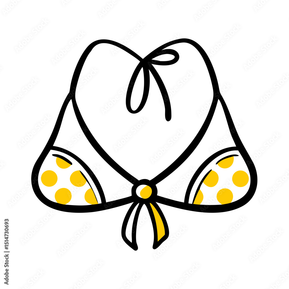 Poster halter bikini top color icon on transparent background for web and graphic design