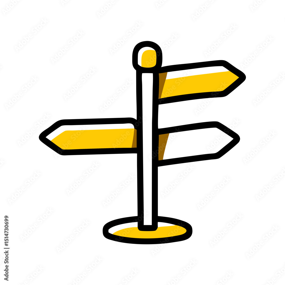 Aufkleber direction signpost color icon on transparent background for web and graphic design