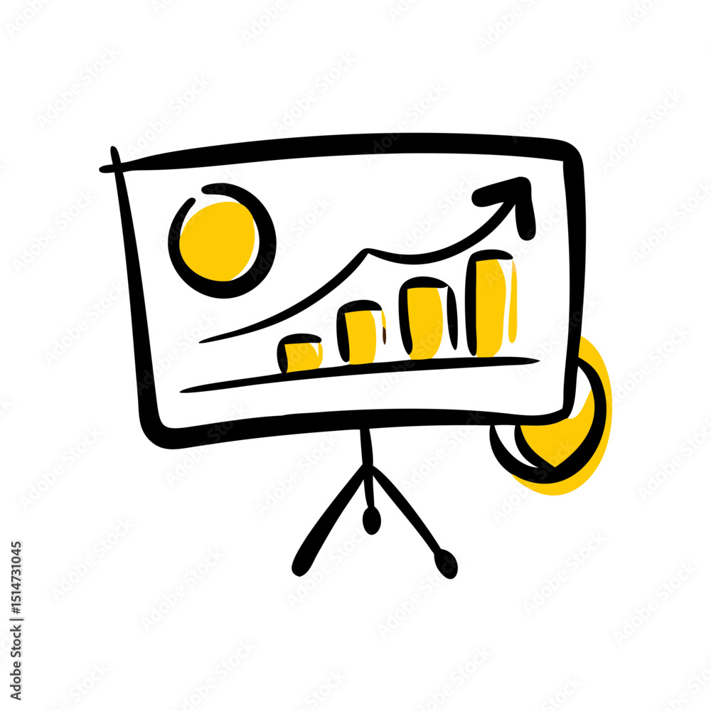 Poster business presentation color icon on transparent background for web and graphic design