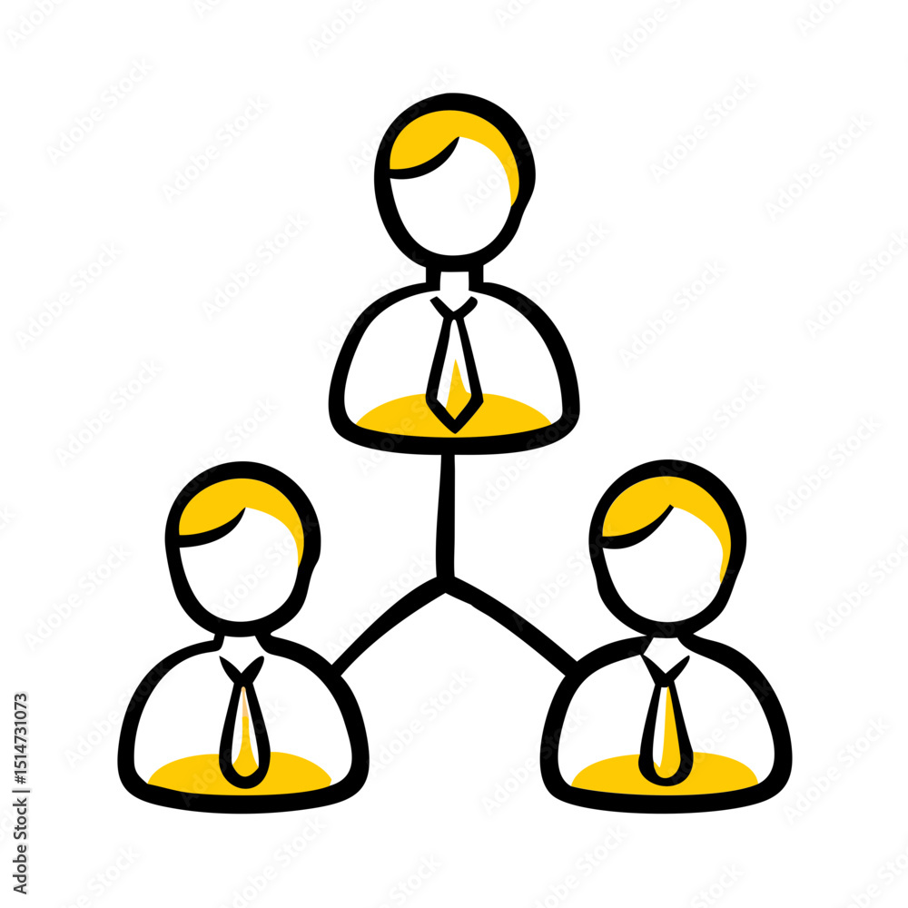 Poster business team color icon on transparent background for web and graphic design