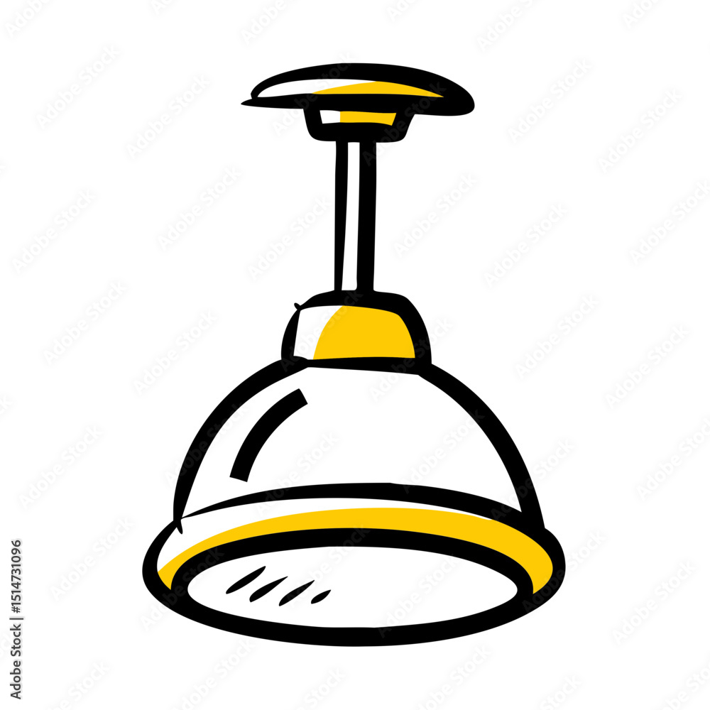 Poster ceiling light color icon on transparent background for web and graphic design