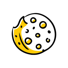 Browser cookie color icon on transparent background for web and graphic design