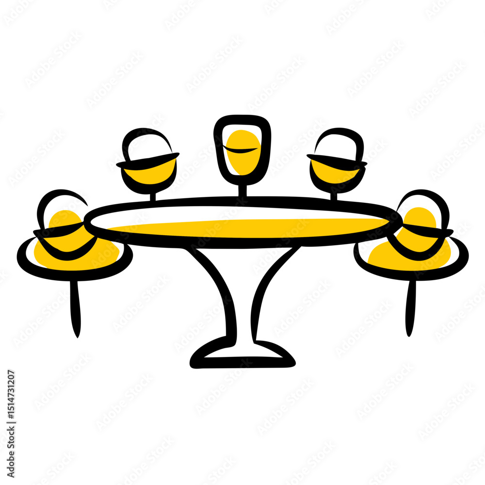 Poster conference table color icon on transparent background for web and graphic design