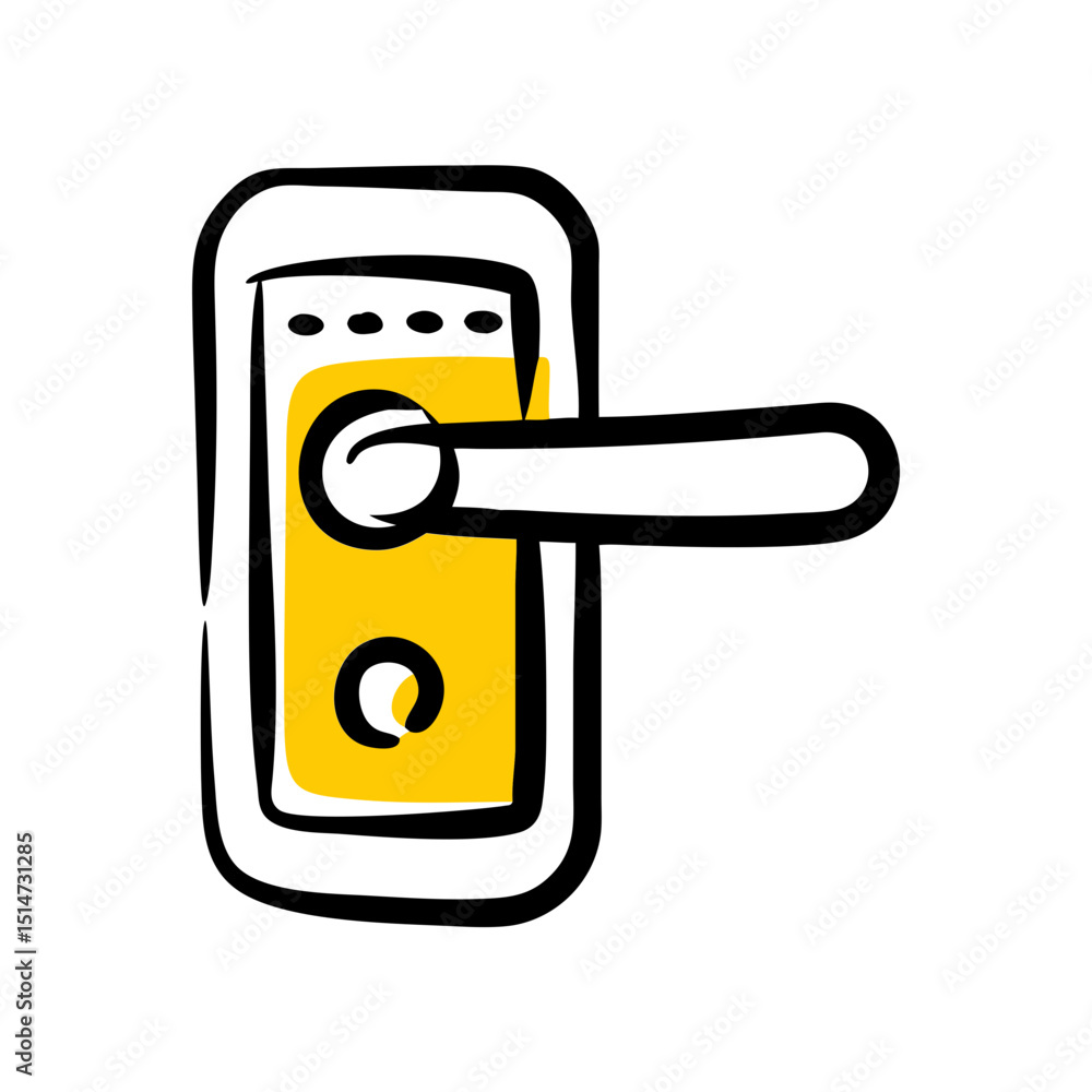 Poster door lock color icon on transparent background for web and graphic design