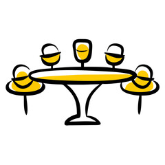 Conference table color icon on transparent background for web and graphic design