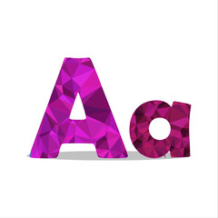 big and small letter A polygon concept