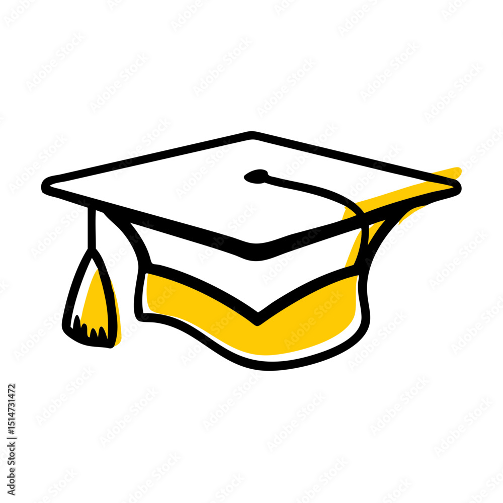 Poster graduation cap variant color icon on transparent background for web and graphic design