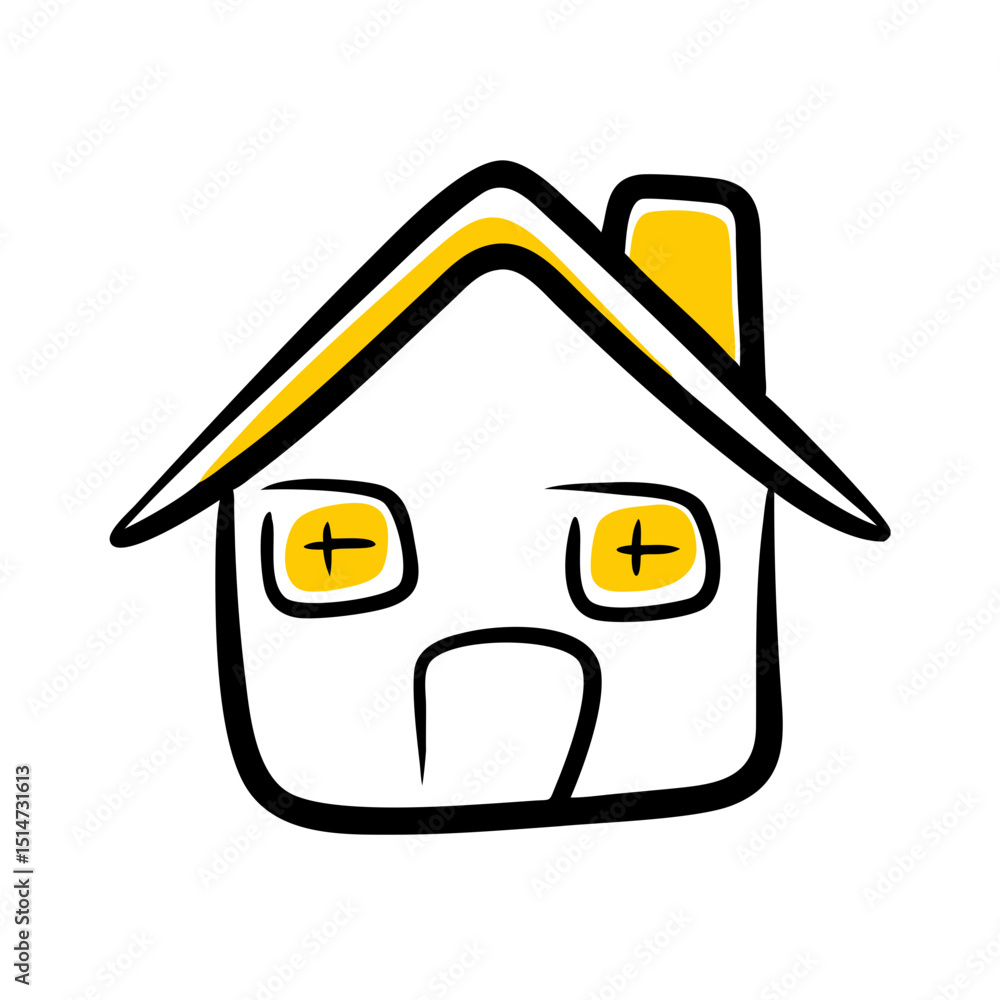Poster house color icon on transparent background for web and graphic design