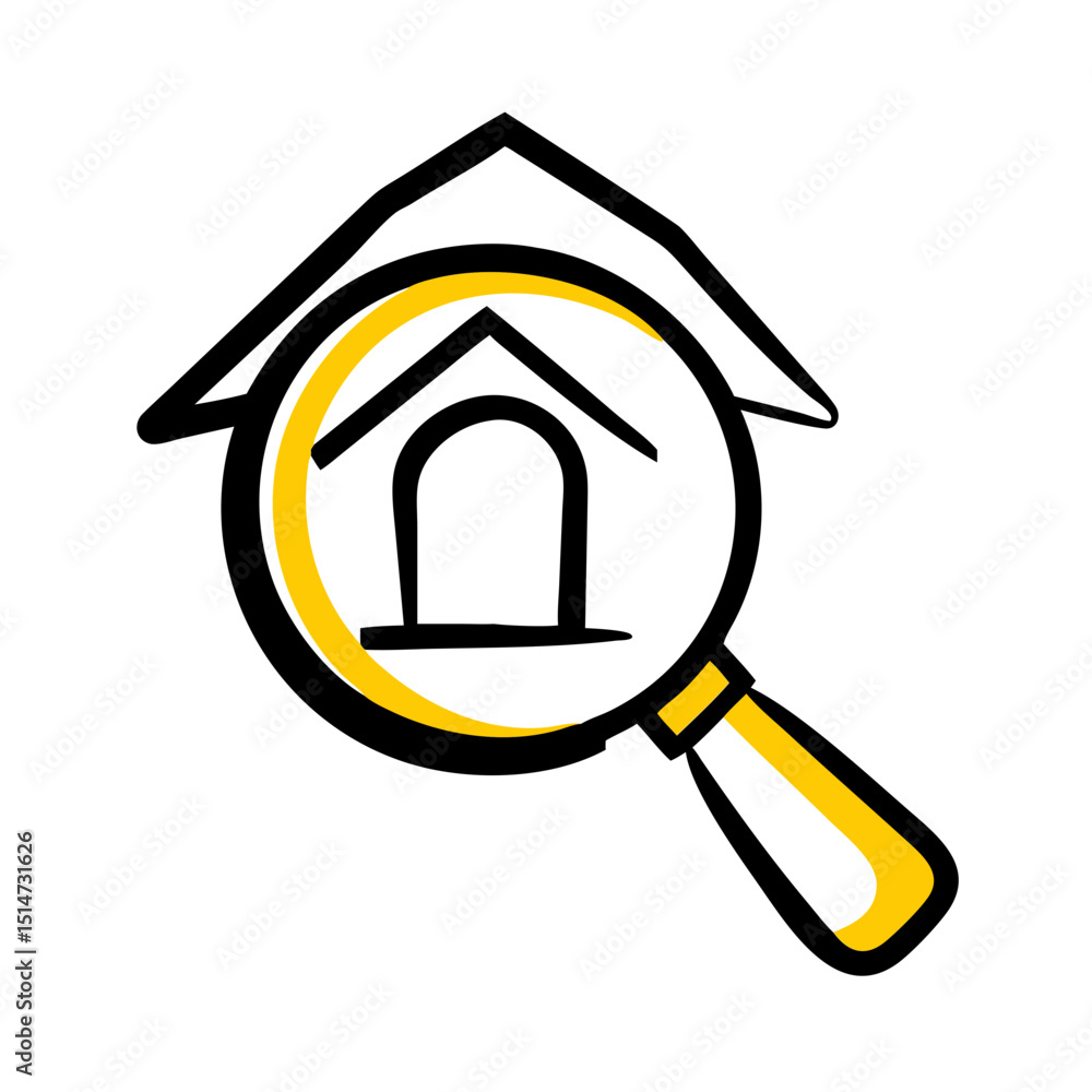 Poster house search color icon on transparent background for web and graphic design