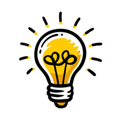 Idea bulb color icon on transparent background for web and graphic design © trandoo