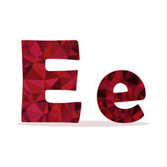 big and small letter E polygon concept