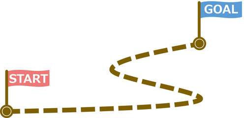 目標達成へのロードマップのイラスト