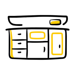 Kitchen cabinet color icon on transparent background for web and graphic design