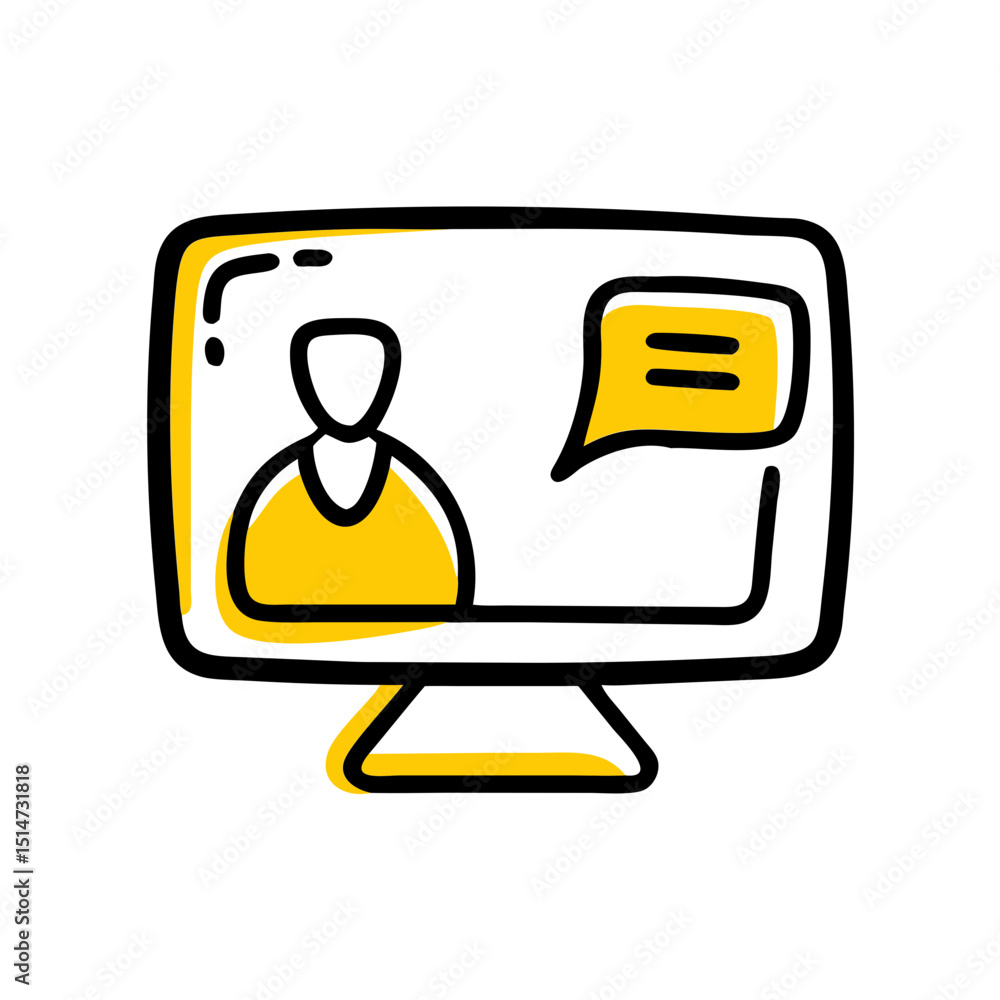 Poster online training color icon on transparent background for web and graphic design