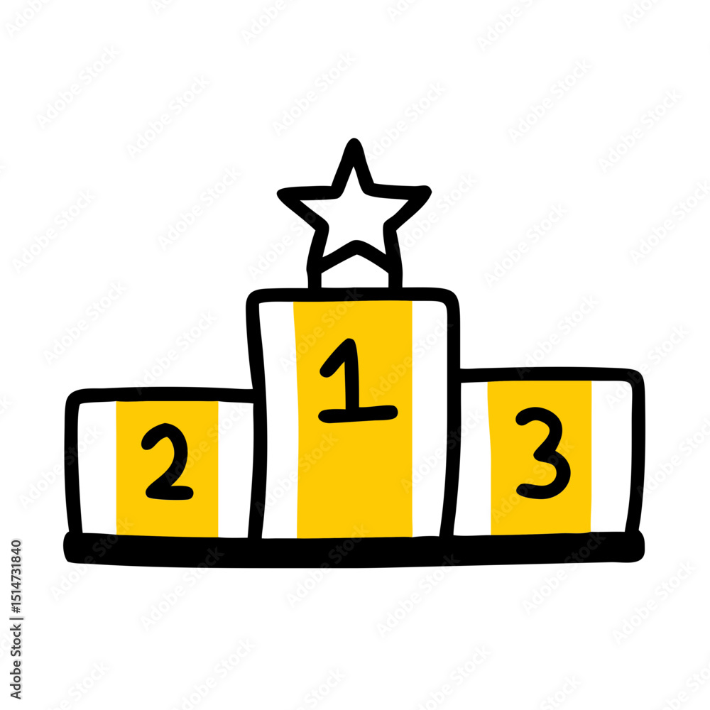 Poster podium ranking color icon on transparent background for web and graphic design