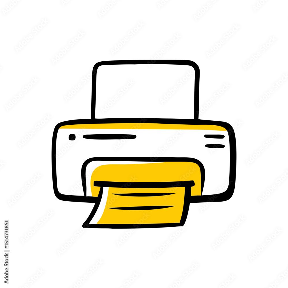Poster printer color icon on transparent background for web and graphic design