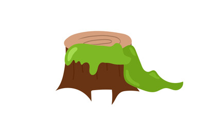 Set of plant tree cartoon element. tropical forest, grass,