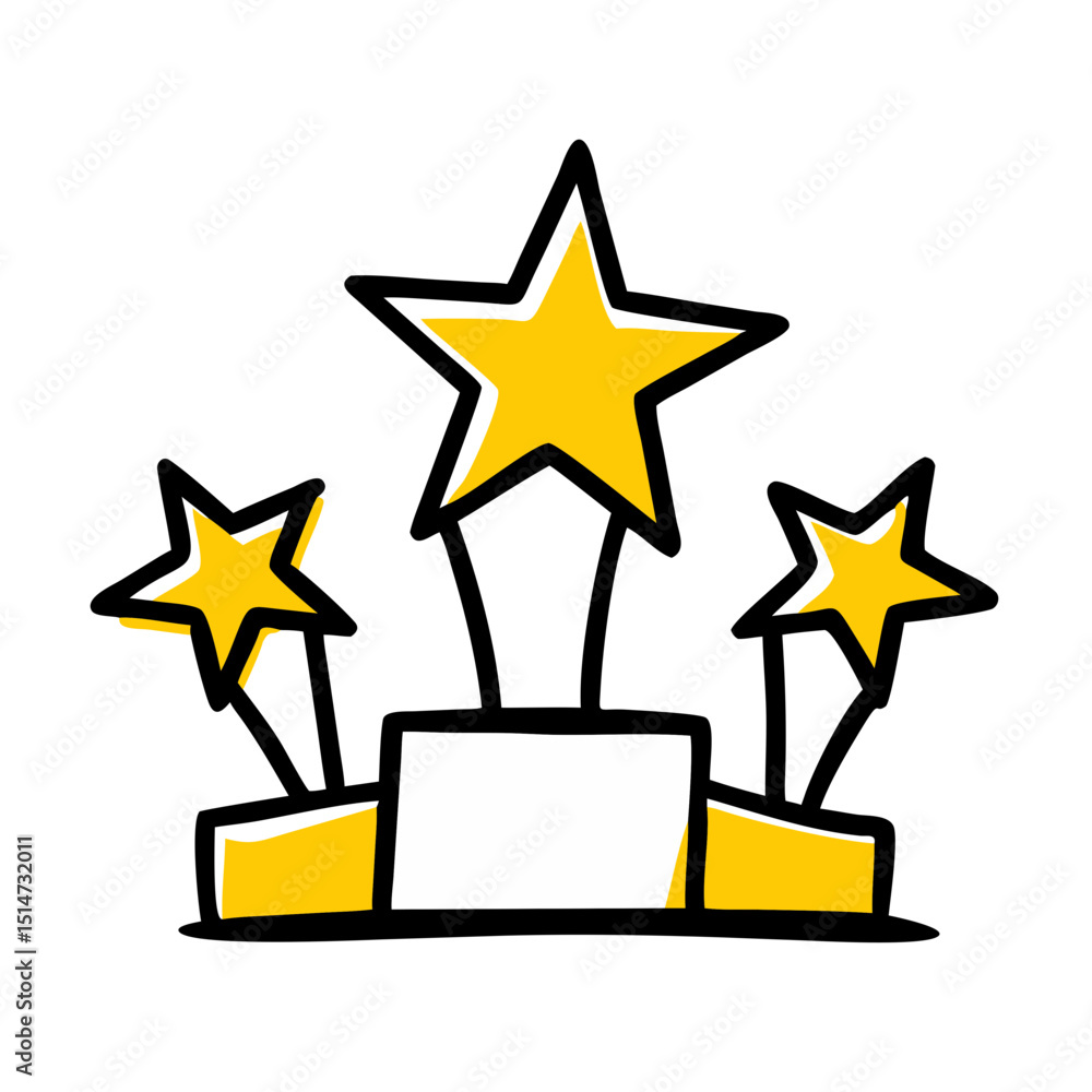 Poster star podium color icon on transparent background for web and graphic design